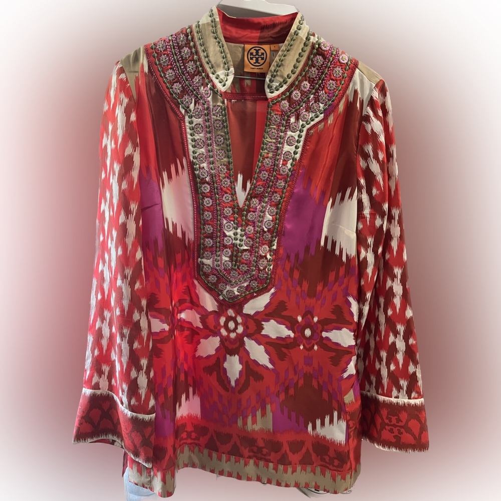 Gently worn Tory Burch tunic with beautiful detailing